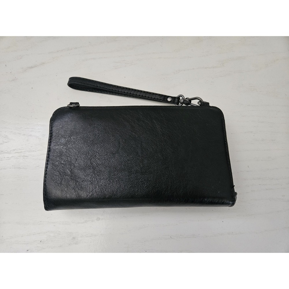 The Sak Iris‎ Cellphone  Crossbody Bag Wristlet Wallet Black Leather Convertible - Picture 3 of 9